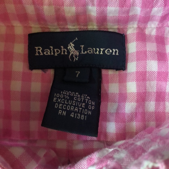 Ralph Lauren long sleeve checkered shirts size 7 - Picture 2 of 5